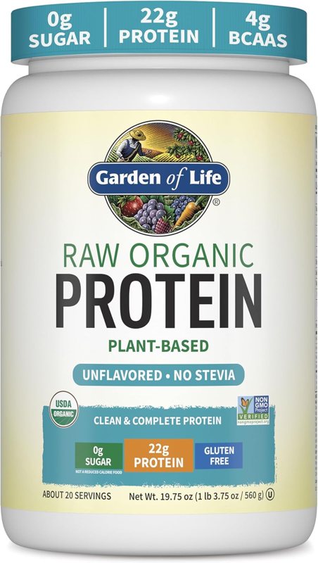 Garden of Life Raw Organic Protein Powder Unflavored tub